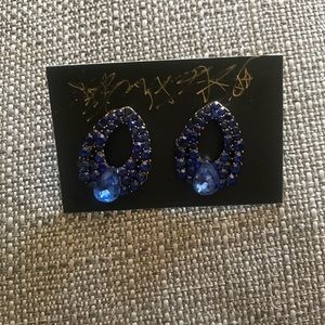 Blue and gold earrings